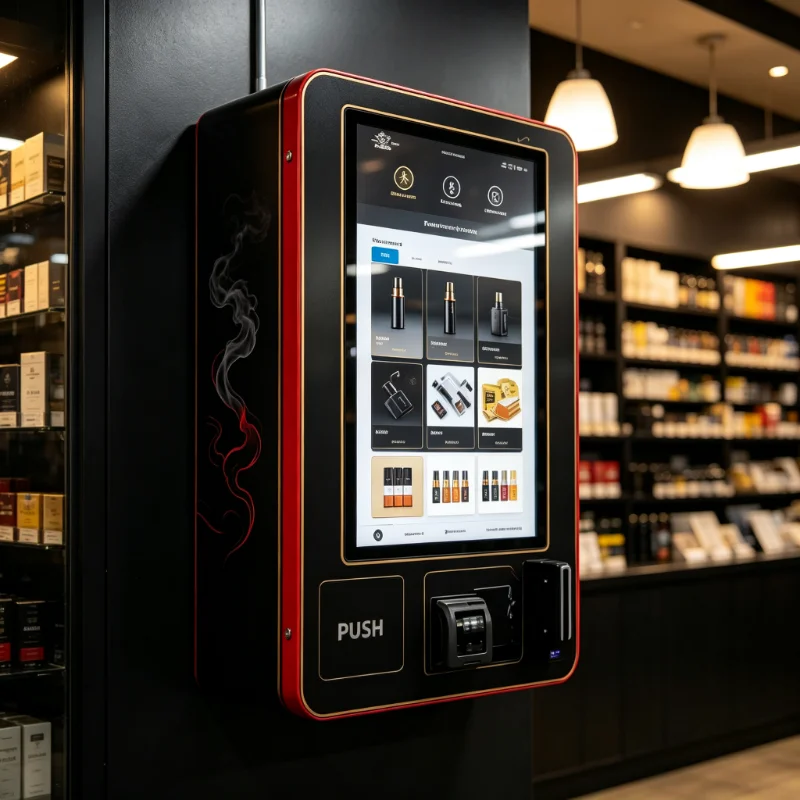 Mini Tobacco Vending Unit for Bar Venues, Custom Real‑Time Data Monitoring, ID Scanner and Integrated Card Reader Hardware