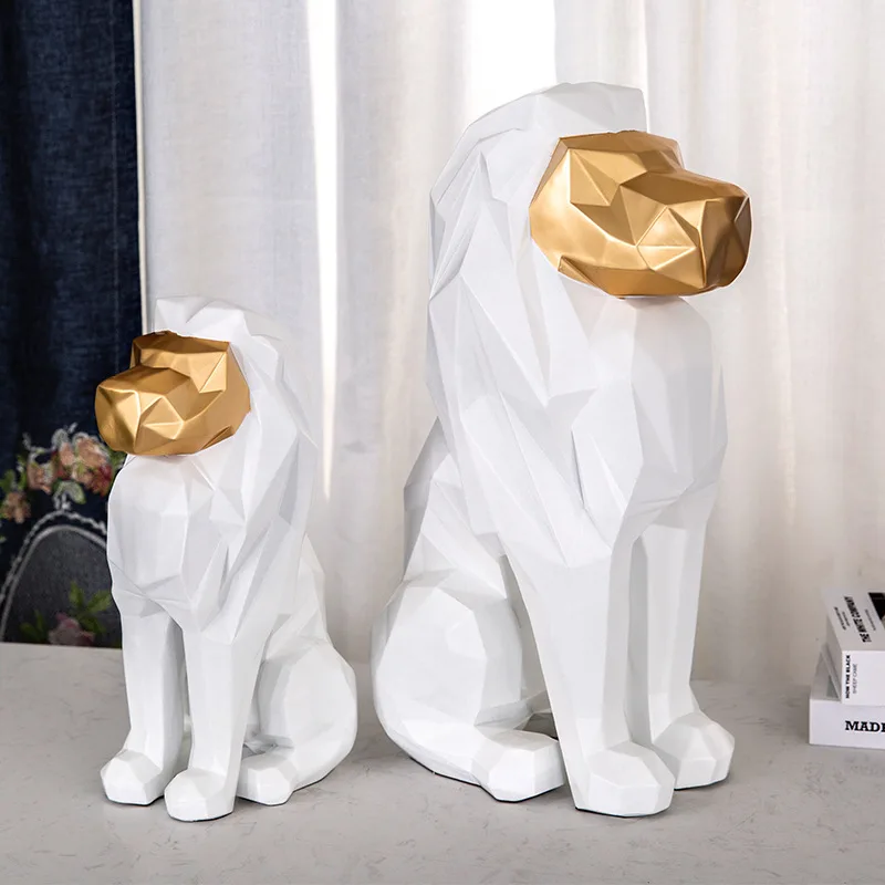 نحت الأسد الشمال بسيط الحديثة الإبداعية هدية زخرفة بار مدخل الحرف اليدوية #4