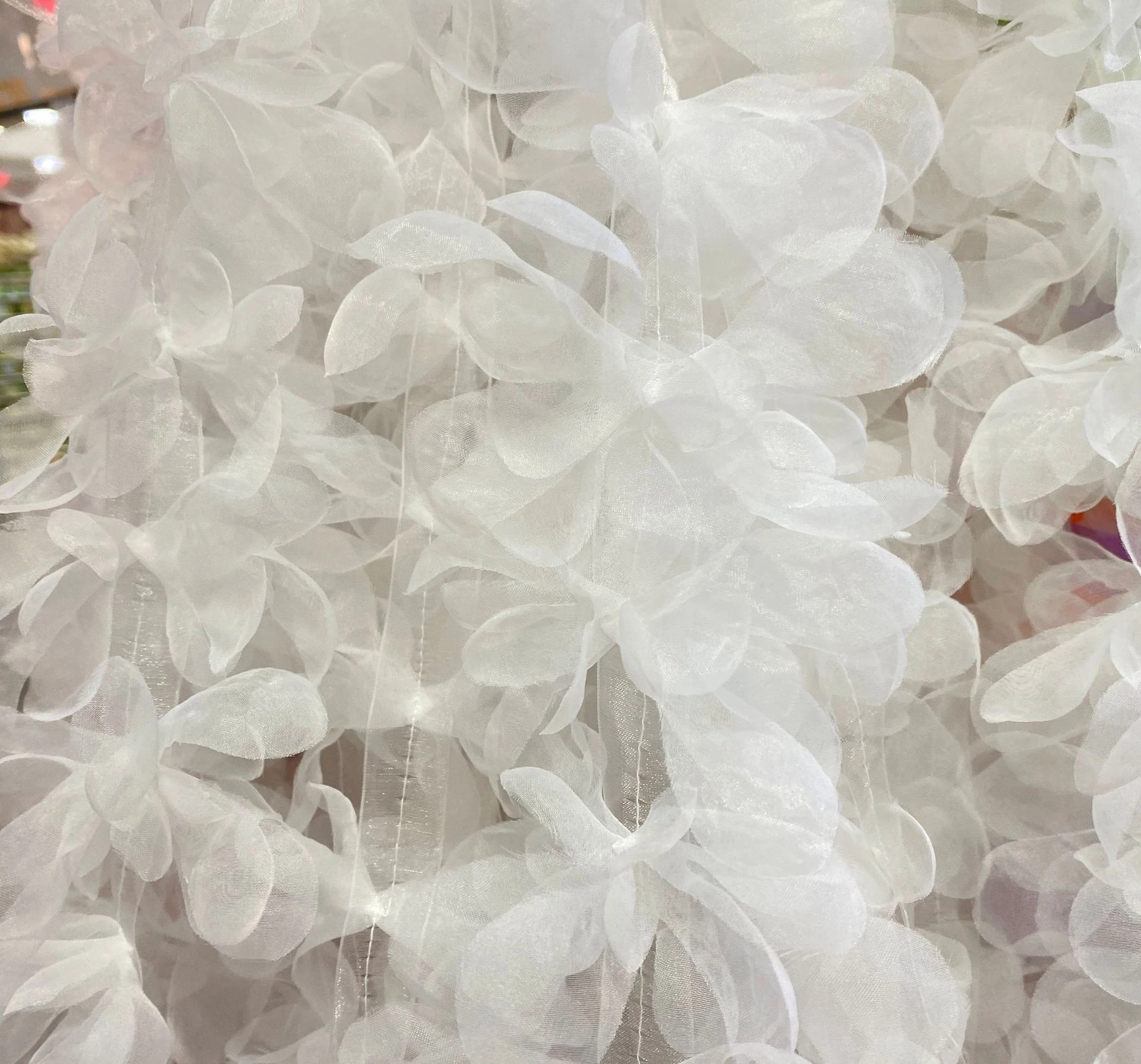 3yards/lot White fairy snow yarn 3D flower headdress accessories lace DIY wedding dress accessories