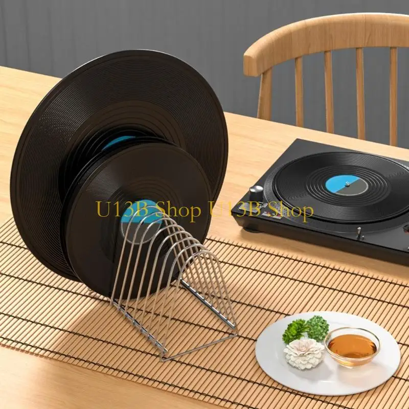 

U13B Металлический виниловый держатель для пластинок с десятью слотами для альбомов 7 и 12 дюймов для меломанов