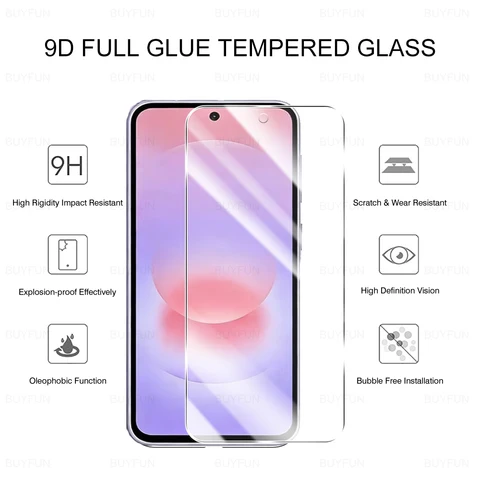 1-4 шт. 10D защитная пленка для экрана Samsung A37/A57/A27/A17/A56/A36/A26/16/A55/A35/A25/A15, закаленное стекло с полным покрытием для Galaxy A57