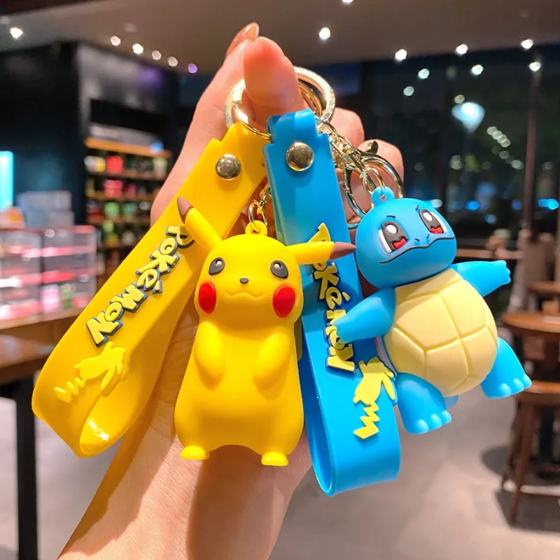 Pokemon Key Chain Anime Action Figures Bag Decoration Catoon Pvc Model Kids Toys Keychain Pikachu Couple Pendant Gifts