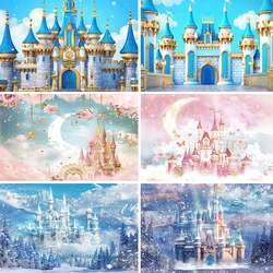 Bonvvie Photography Background Ice Castle Princess Girl Birthday Party Banner Portrait Photoshoot Backdrop for Photo Studio