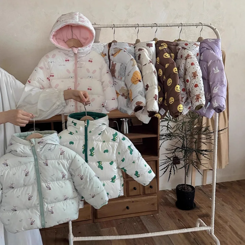 Autumn Winter Children's Jackets Outerwear Coats New Double-Sided Down Cotton Children's Thickened Fleece Coat
