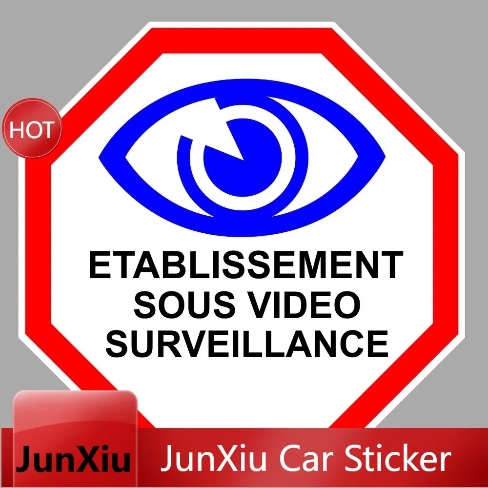 Vinyl Decal Etablissement Video Surveillance Camera Protection Waterproof UV For Car Bumper Car Bumper Stickers