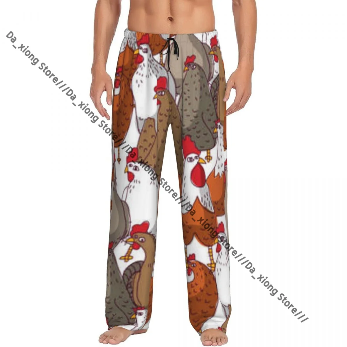 Men Sleep Bottoms Male Lounge Trousers Men's Chicken Pattern Pajama Pants