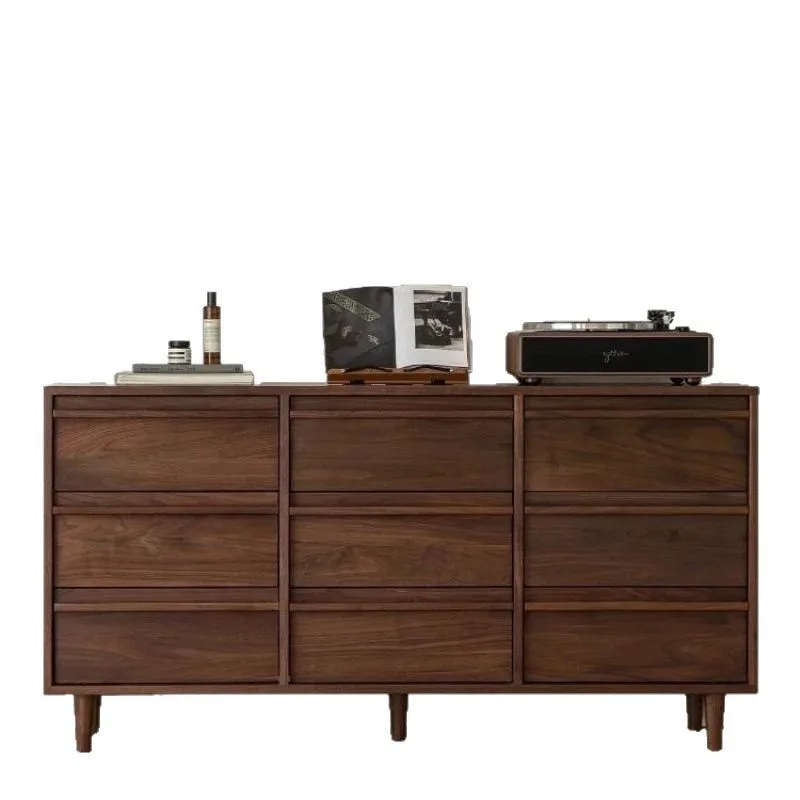 

Nine-bucket bedroom, living room storage, simple solid wood against the wall, bedside drawer, electricity