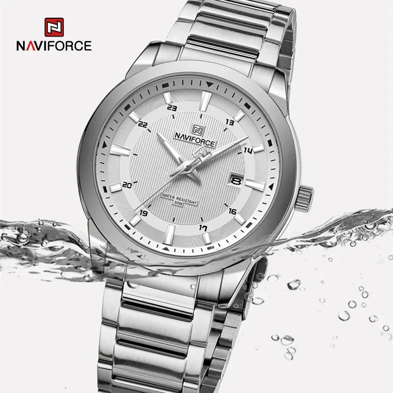 NAVIFORCE NF 8029 Watch for Men Waterproof Fashion Casual Stainless Steel Quartz Luxury Luminous Wristwatches