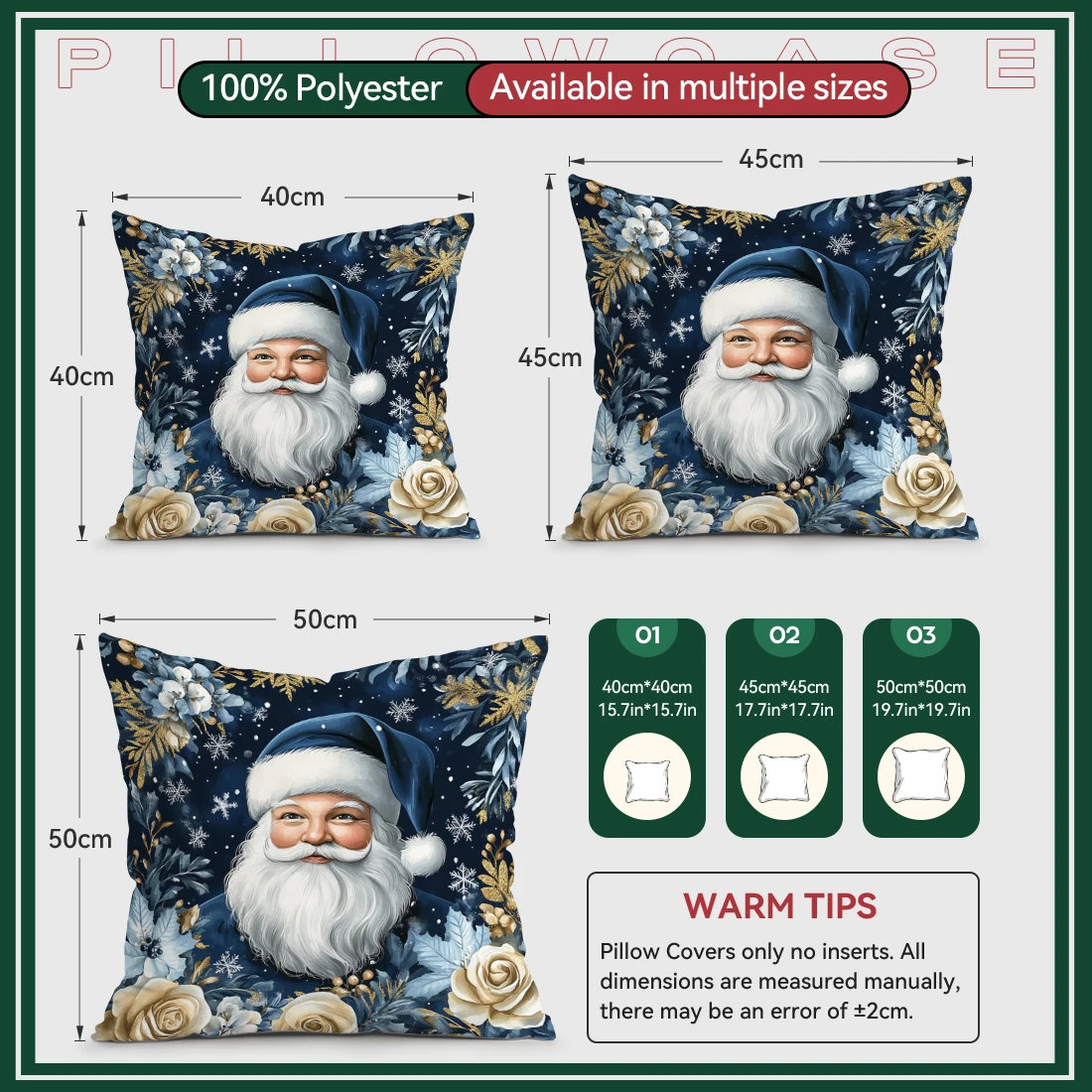 خمر زينة عيد الميلاد المخدة المطبوعة البوليستر 40/45/50 سنتيمتر رمي غطاء وسادة وسادة أريكة الزخرفية المخدة ديكور المنزل #4