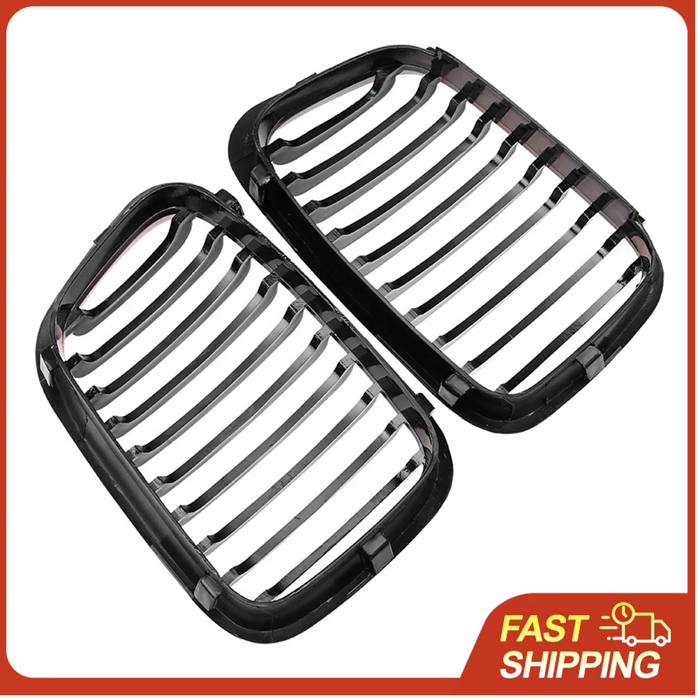 

2Pcs Front Bumper Hood Kidney Grille Racing Grille Replacement for BMW 3-Series E46 4-Door 1998-2001