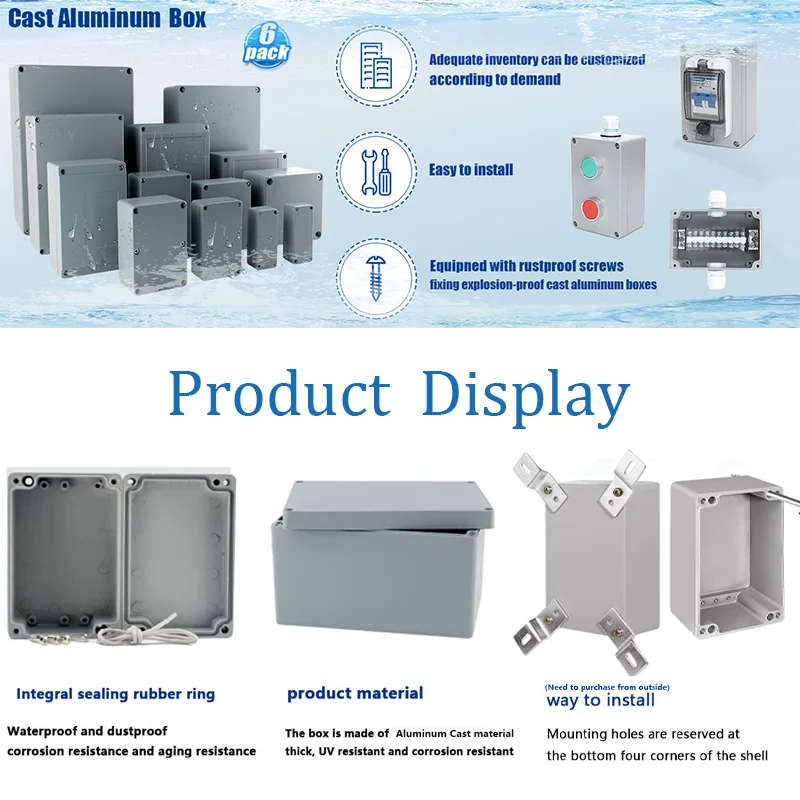 IP67 Outdoor Explosion-Proof Waterproof Cast Aluminum Enclosure Project Instrument Box Outdoor Terminal Junction Case Sealed