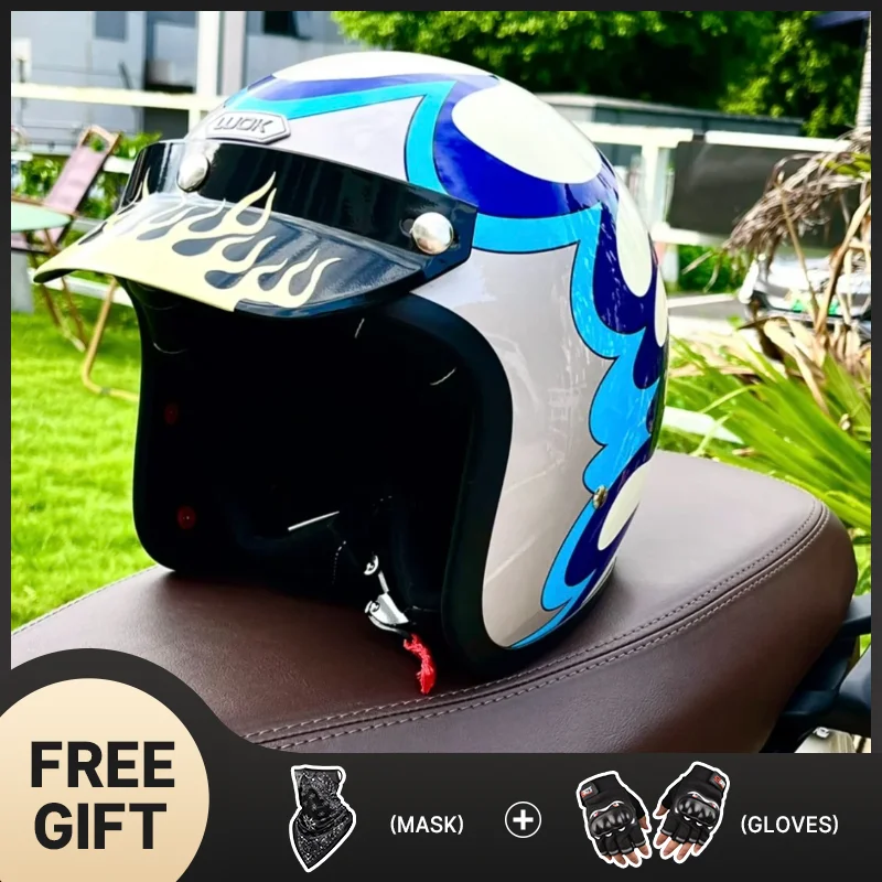 

German Style Retro 3/4 Open Face Helmet Motorcycle Helmets ABS Shell Safty Cap Jet Four Seasons Free Shipping DOT Approved