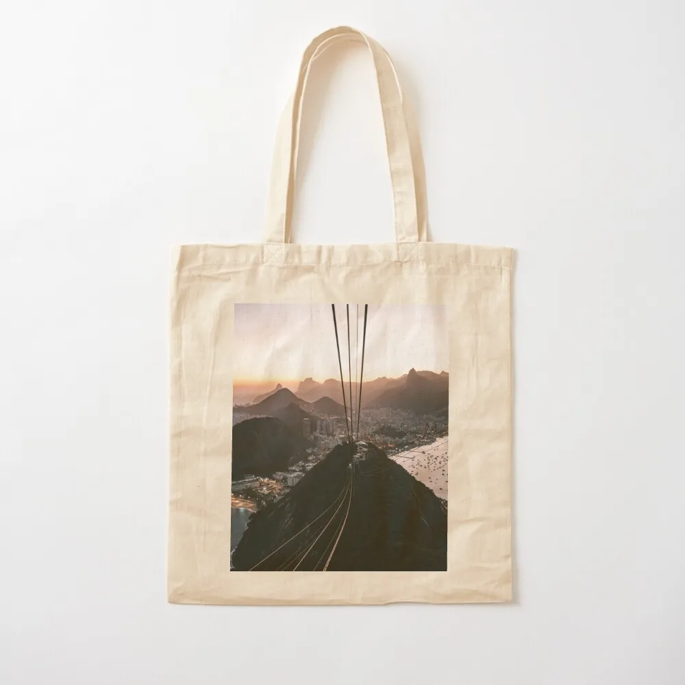 Rio de Janeiro Sugarloaf Mountain cable car sunset view Tote Bag women bag canvas bags tote bag university Canvas Tote