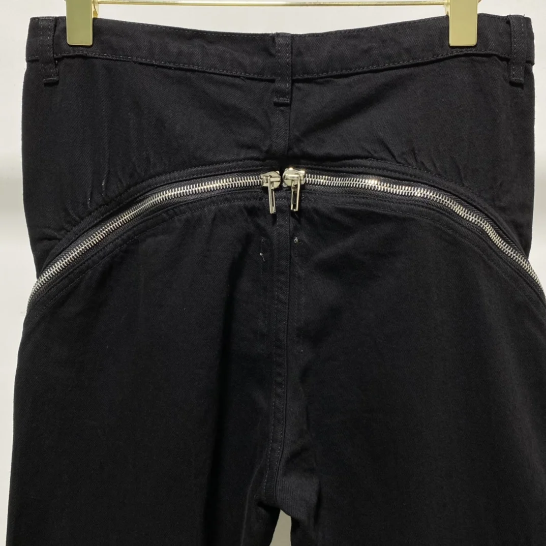 Owen Seak, pantalones vaqueros de mezclilla para hombre, ropa gótica de algodón para hombre, pantalones vaqueros negros lisos rectos de otoño recubiertos