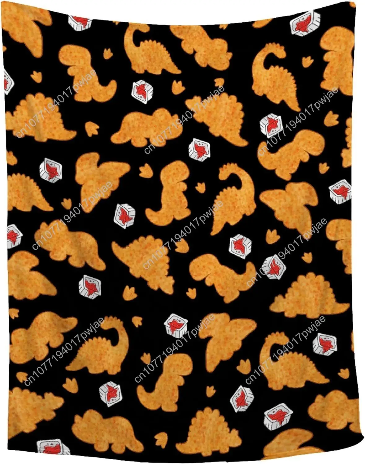 

Chicken Nugget Blanket,Dino Nugget Blankets Gift Soft Cozy Plush Bedding Blanket Fuzzy Flannel Fleece Funny Food Ketchup Blanket
