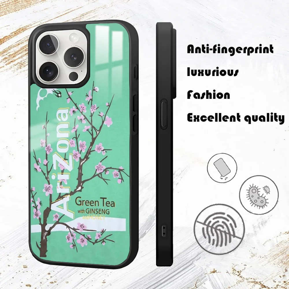 Vaporwave AriZona Iced Tea Aesthetic Phone Case For iPhone 16 15 14 13 12 11 Pro Max Plus Mini PC Mirror Fashion  phone case