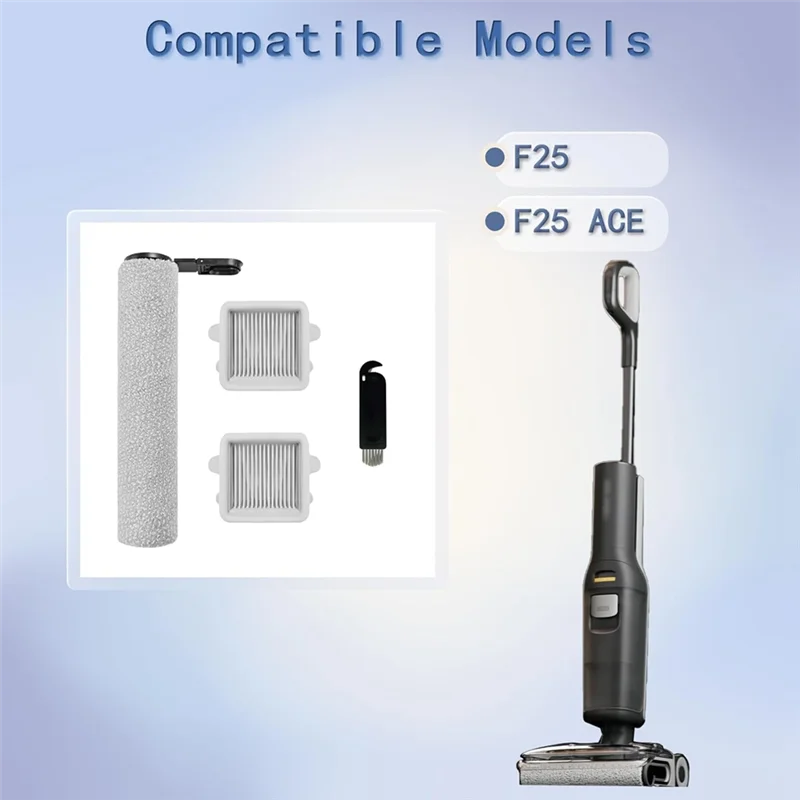B90B-Replacement Parts For Roborock F25 / F25 ACE Vacuum Ceaner Include 1 Roller Brush And 2 Filters