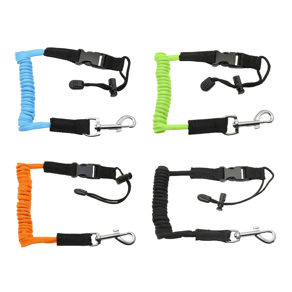 Kayak Paddle Leash Elastic Canoe Leash Adjustable Anti-lost Rope Quick Release Surfing Coiled Lanyard for Kayak Canoe Surfboard