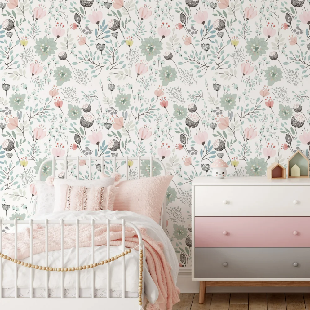 Sunflower Pink Summer Hummingbird Floral Wallpaper Easy To Peel And Stick Waterproof Self Adhesive Removable Mural Decoration