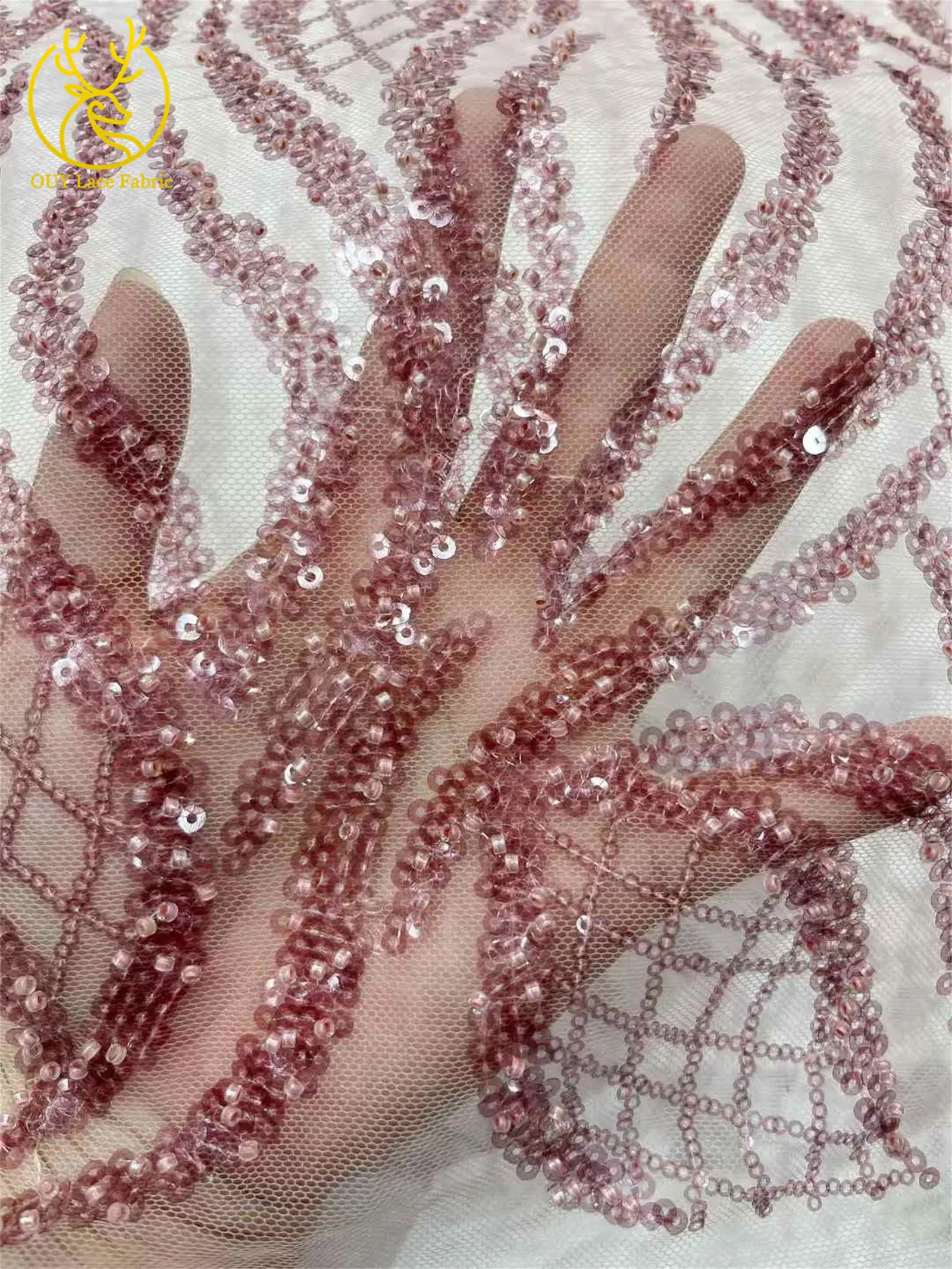 شعبية الأحمر الأفريقي اليدوية مطرز أقمشة الدانتيل 2025 الفرنسية النيجيري الترتر المطرزة أقمشة الدانتيل فستان حفلات الزفاف المواد