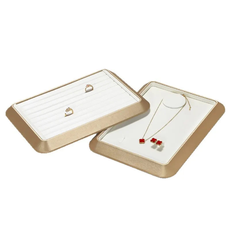 高級ネックレス、指輪、イヤリング、ブレスレット収納ディスプレイトレイ、ジュエリーディスプレイ小道具、ジュエリートレイの工場直送