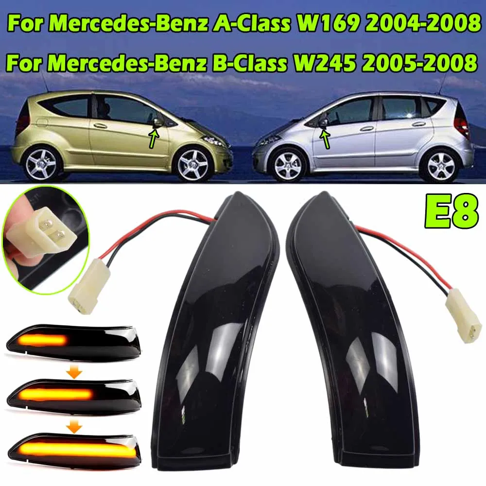 LED Dynamic Blinker Turn Signal For Mercedes Benz A B Class W169 W245 A180 A200 B180 B200 2004-2008 arrow mirror 1698201121