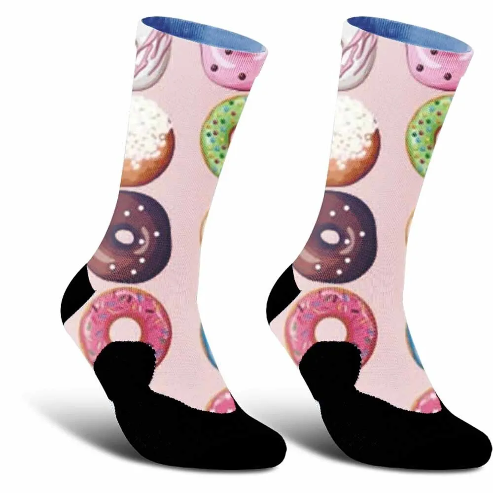 Calzini da ciclismo sportivi deliziosi con motivo a ciambella con una varietà di modelli alla moda tra cui scegliere, traspiranti, unisex