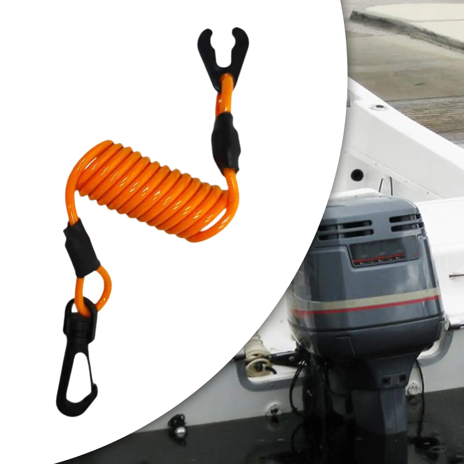 

Boat Kill Stop Switch Connector Lanyard Flexible Wrist Strap