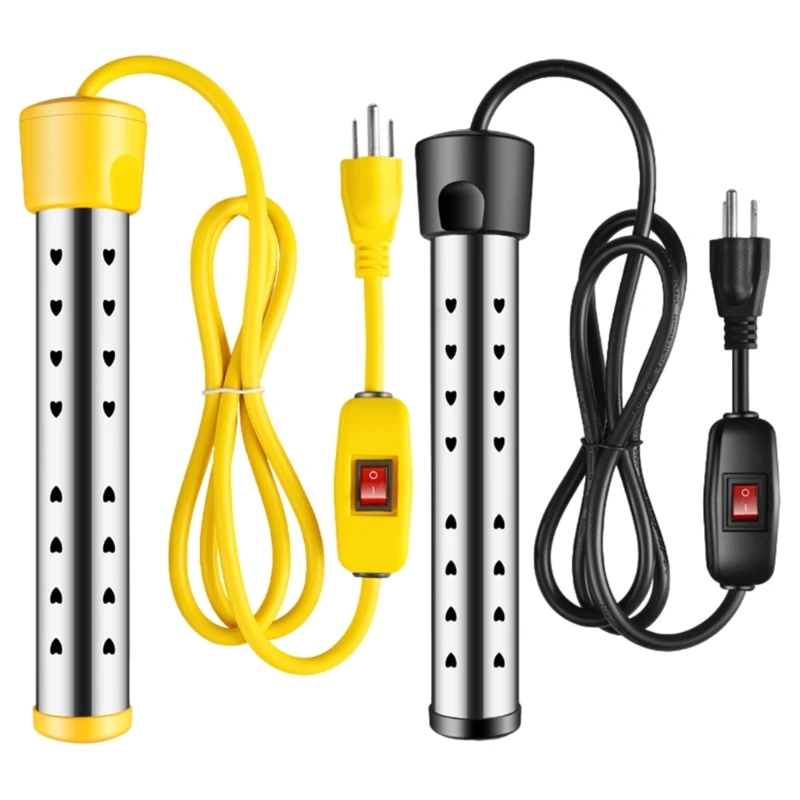 Aquecedor imersão balde seguro 1500W Aquecedor elétrico Haste aquecimento rápido para água