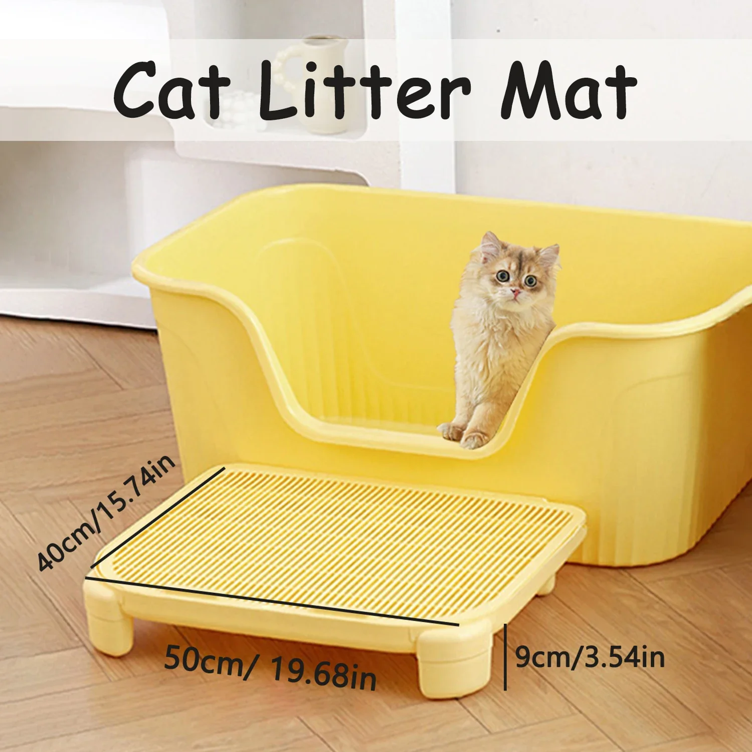 Cat Litter Mat Double Layer Plastic Kitty Litter Trapper Mats Footboard Pad Cat Litter Catcher Box Pads With Anti-slip Legs Aseo