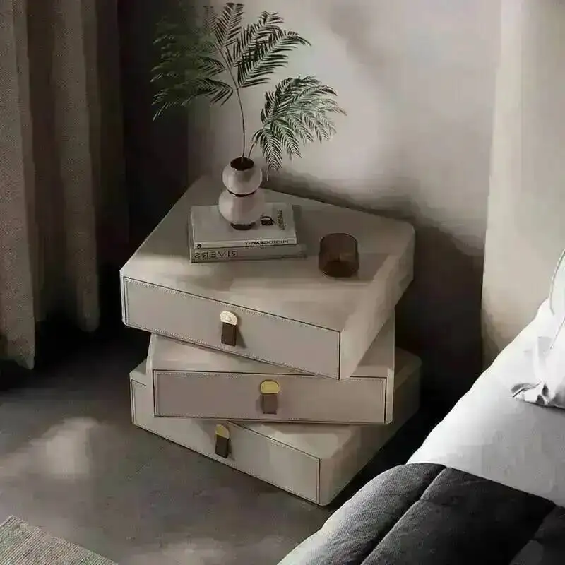Pretty Makeup Center Narrow Modern Organizers Nightstands Minimalist Bedside Table Luxury Drawers Table De Chevet Home Furniture