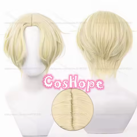 Luka Cosplay Wig 30cm Short Light Golden Wig Cosplay Anime Cosplay Wigs Heat Resistant Synthetic Wigs