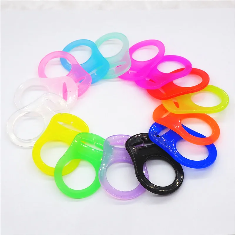 Chenkai 30pcs food grade BPA Free silicone baby pacifier chain holder dummy rings mam adapter rings for NUK