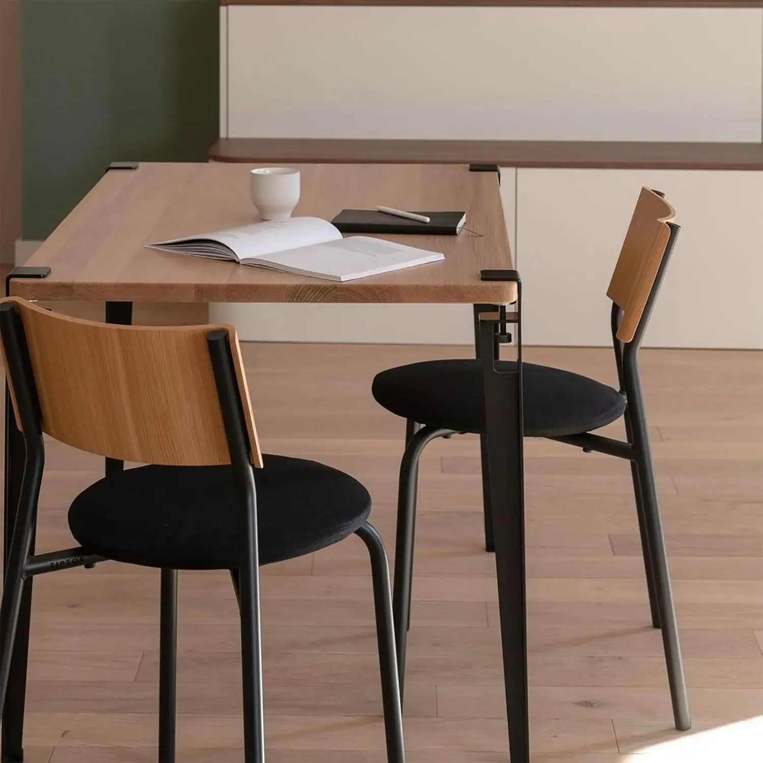 Juego de 4 patas de mesa en forma de F de metal, protectores de suelo de goma de altura ajustable, muebles de bricolaje, mesita de noche de café, comedor (negro 28 pulgadas)