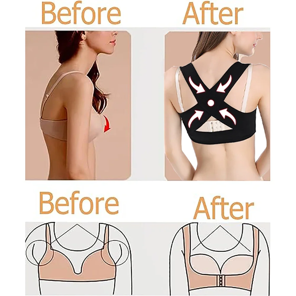 Back Chest Support Belt -Chest Supports Brace for Women Posture Corrector Shapewear Tops Breast Support Bra Top X Chest Brace Up