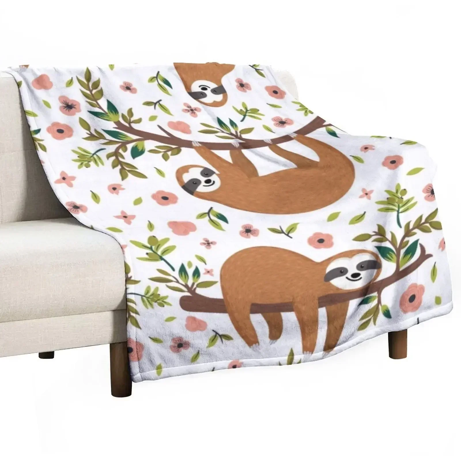

cute sloths Throw Blanket Easy Care Comfortable Blanket for Couch