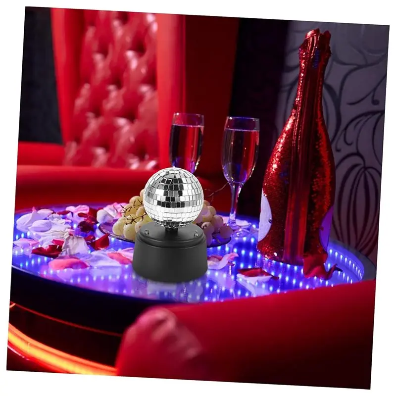 B23B Battery-Powered Led Table Lamp Rotating Mirror Ball For Outdoor, For Restaurant, Bar And Stage Use