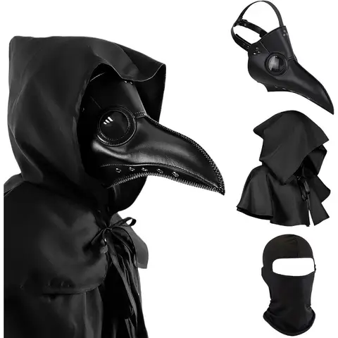Halloween Plague Doctor Mask Plague Doctor Costume  Mask Steampunk Halloween Mask Horror Scary Halloween Mask Costume Props