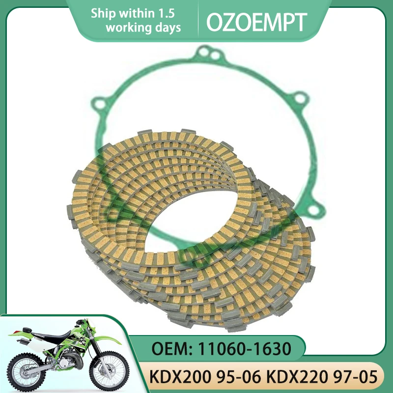 OZOEMPT Motorcycle Clutch Disc Set And Cover Gasket Apply To KDX200 95-06 KDX220 97-05