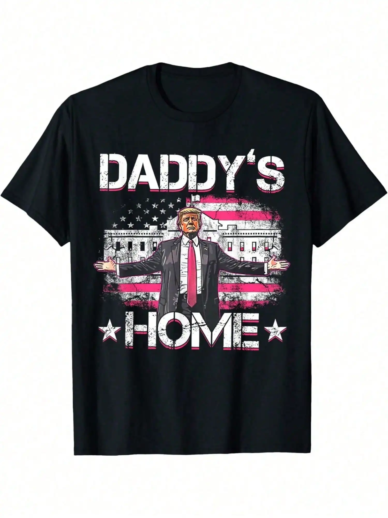 

Daddys Home Trump Pink 2024 Funny Trump Take America Back T-Shirt, Soft, Perfect for Casual Wear
