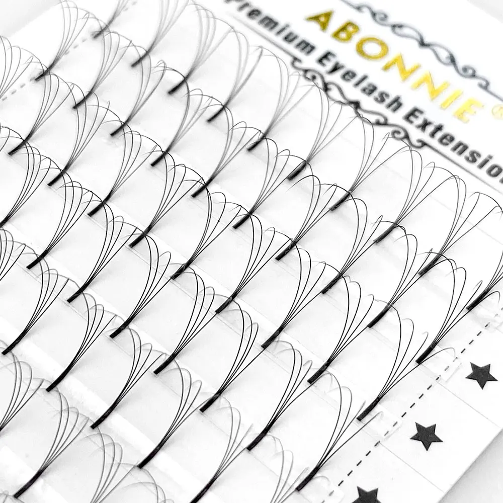 Abonnie Russian Volume Eyelash Extensions Eyelash Bouquets Volume Long Stem Soft Matte Black Premade Extension