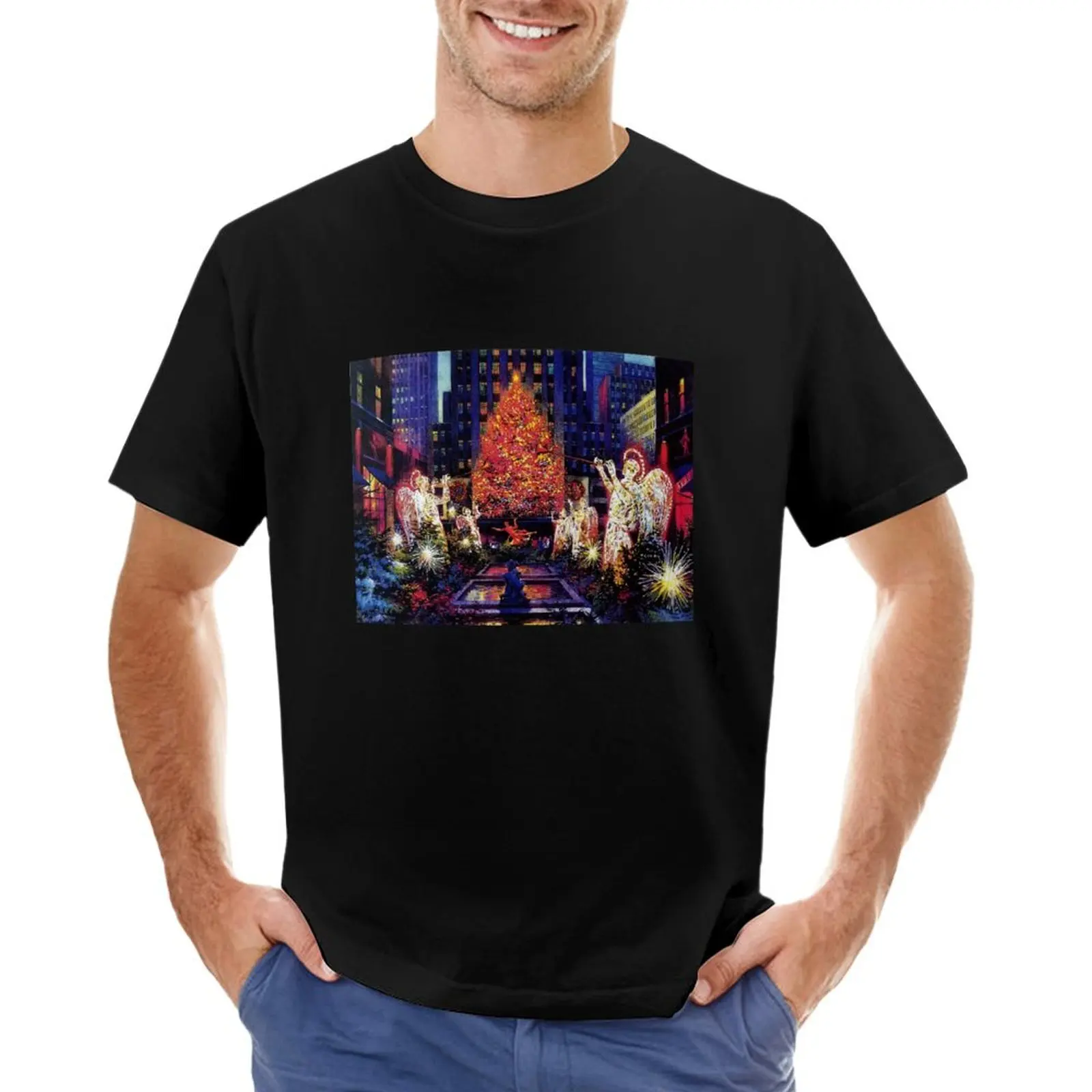 Christmas Tree, Manhattan, New York T-Shirt custom t shirt vintage t shirts shirts graphic mens t shirts