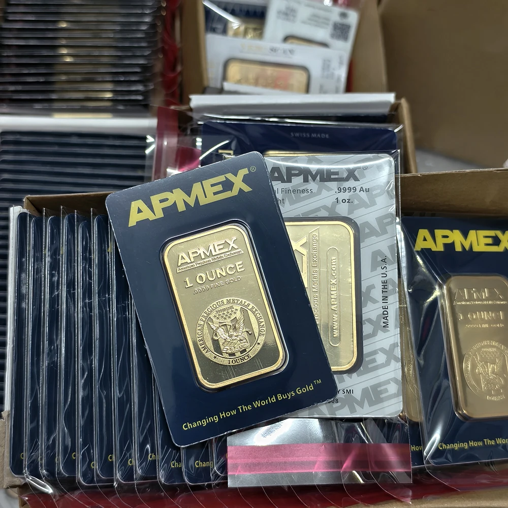 Non-magnetic 1oz/50g Switzerland Argor Gold Bar Sealed Packing Bullion 24K Gold Plated Bar Ingot With Different Serial Number