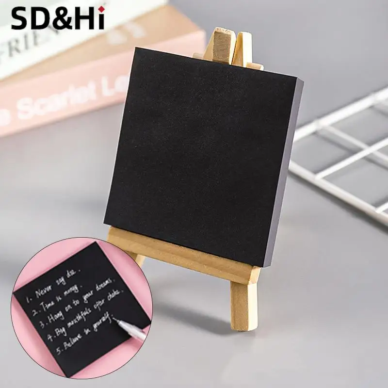 1Sheets 76*76cm Black Color Sticky Notes Self Adhesive Memo Pad Sticky Paper Bookmark Point Gift Card Creative Stationery