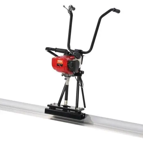 6ft Gas Power Screed with Aluminum Edge, 4-Stroke Motor & Adjustable Handles - High Efficiency 6500RPM Concrete Tool