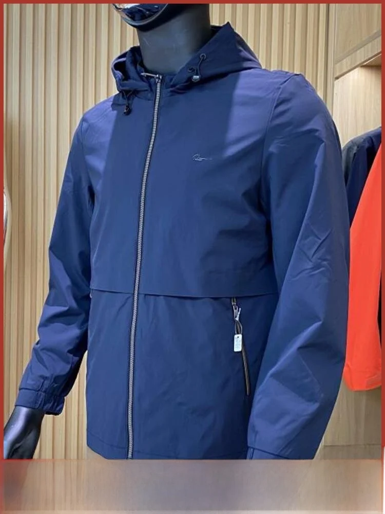 

Легкая роскошная ветрозащитная куртка с капюшоном серии Busin, новое весеннее мужское повседневное пальто, молодежное трендовое длинное пальто-стойка