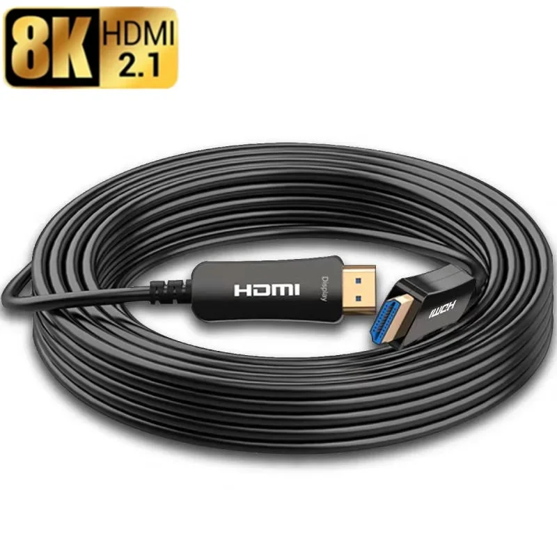 

15 м/50 м HDMI оптическое волокно 8K 60 Гц HDMI 2.1 кабель 48 Гбит/с 4K 120 Гц 144 Гц eARC HDR HDCP 2,2 2,3 HDTV PS5 Blu-ray Xbox PC TV