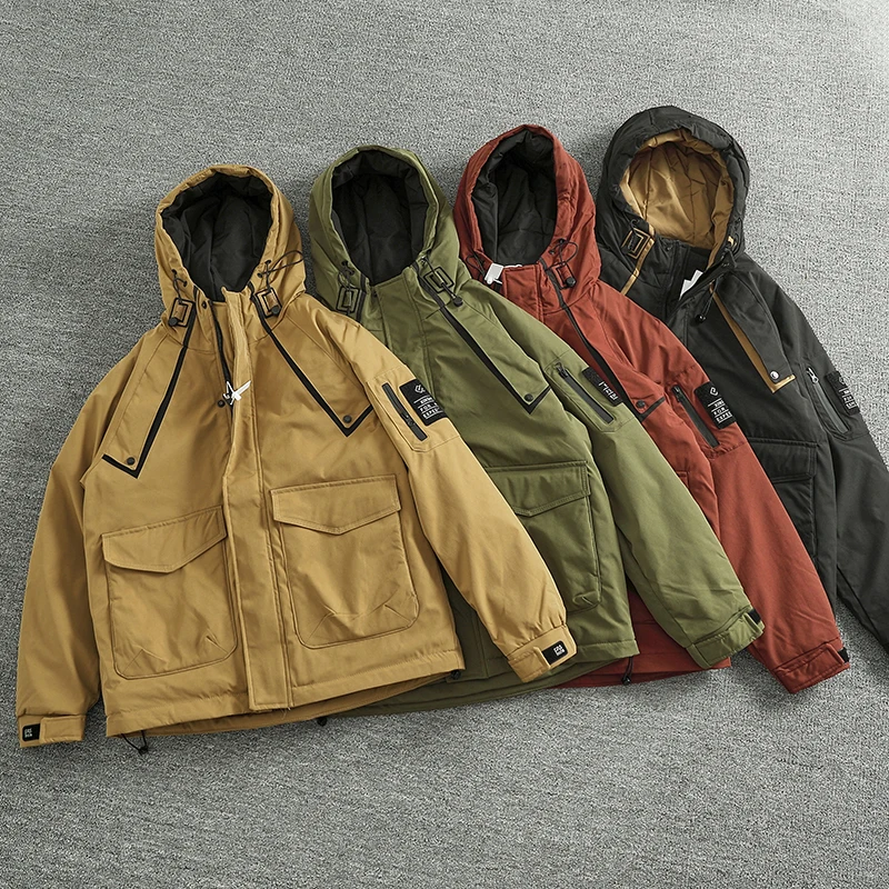 

Мужская зимняя теплая хлопковая куртка Thiened, свободная повседневная рабочая одежда, модное брендовое пальто без бренда, длинная свевая молния C...