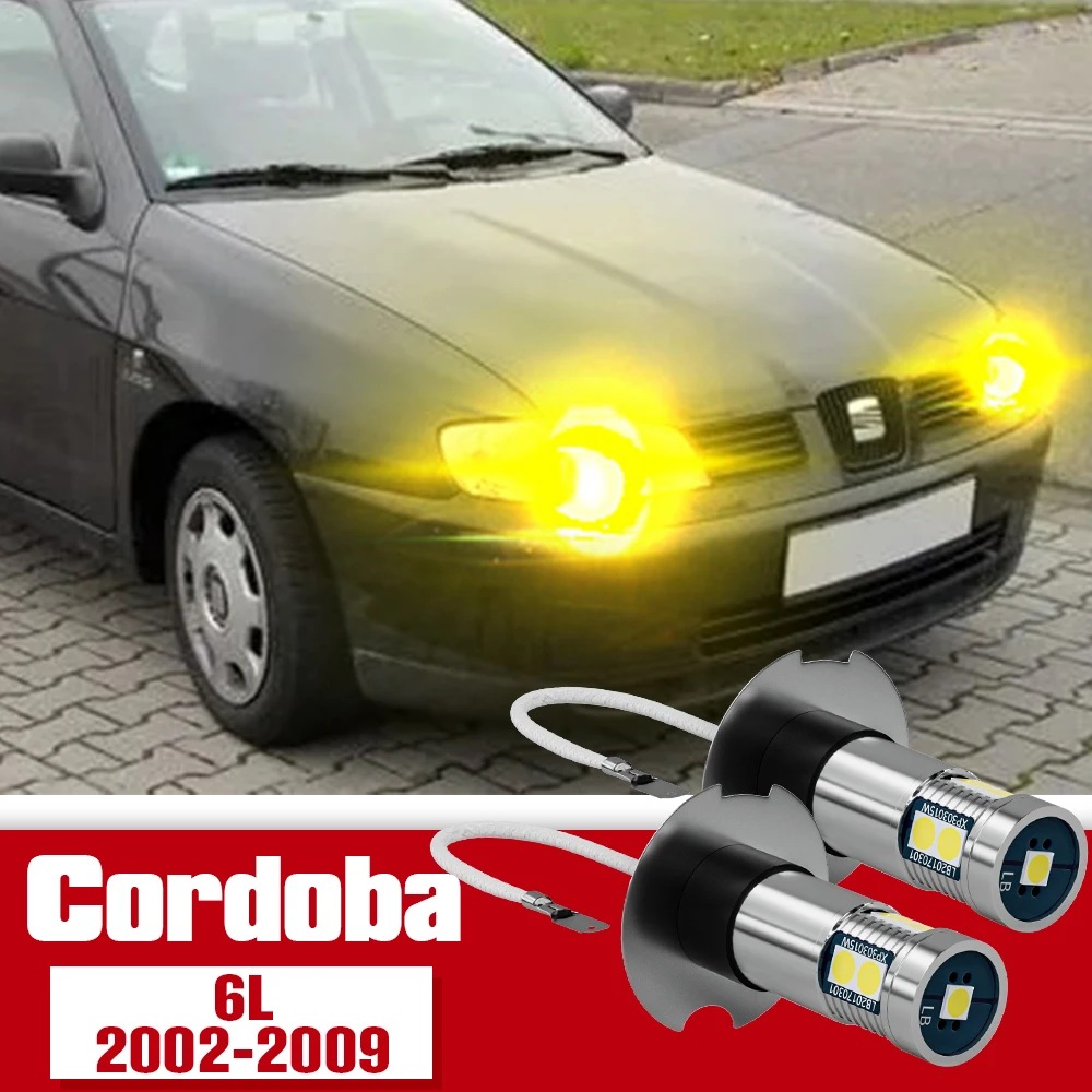 Bombilla LED antiniebla delantera para coche Seat Cordoba, accesorio de iluminación para modelo 6L 2002-2009 2003 2004 2005 2006 2007 2008, 2 piezas