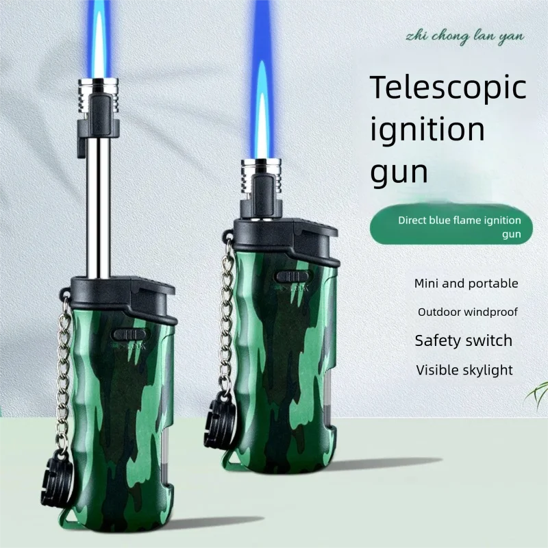 

Debang Outdoor Camping Retractable Rod Ignition Gun Visible Window Kitchen Windproof Straight Jet Refillable Lighter